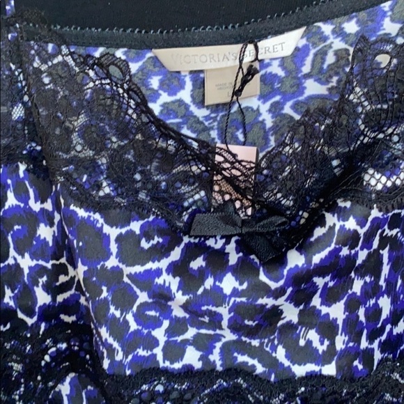 Victoria’s Secret lingerie Blue animal print leopard satin romper stretch - Picture 10 of 11